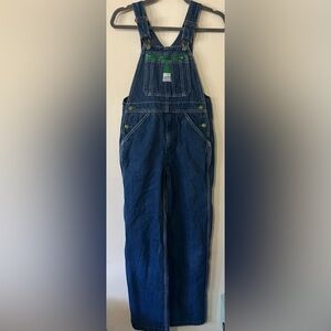 Vintage Liberty Overalls Blue Denim with Green Detail